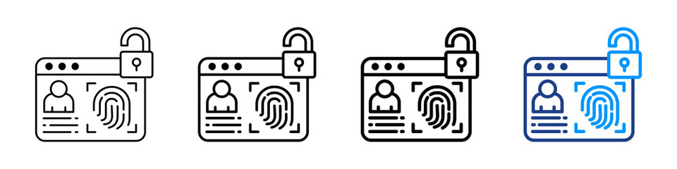 User Authentication Icon Different Style Outline Collection Set.