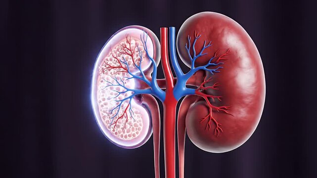 Human Kidney Anatomy Visualisation with 3D Rendering and Detailed Components Explored