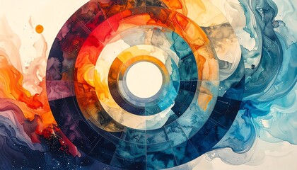 Vibrant Abstract Art with Swirling Colors.