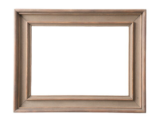 Fototapeta premium A simple white wooden picture frame on a clean background, ideal for framing photos and artwork