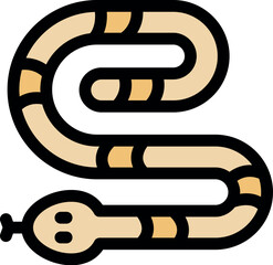 Simple icon of a desert snake slithering, representing wildlife, nature, and the beauty of reptiles