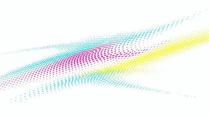 Vibrant colorful dots flowing in dynamic motion