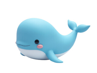 Obraz premium A blue whale with a distinctive pink nose and white belly, swimming in the ocean