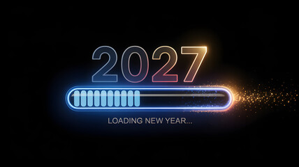Loading New Year 2027 with modern progress bar animation