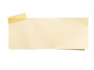 A yellow paper note with a tab protruding, ideal for illustrations and designs related to writing, study, or office work