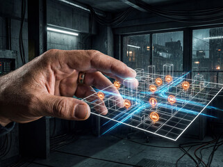 Hand Manipulating Holographic Smart City Interface with Traffic Data