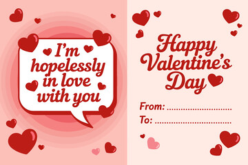 Valentine's day card with heartfelt message for lover