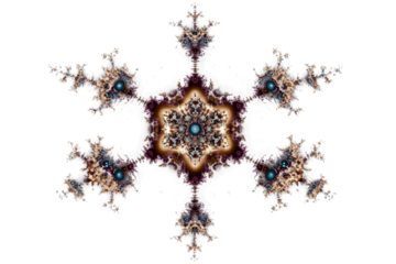Digital psychedelic fractal art isolated on transparent background