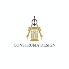 Construma Design Architectural Compass Pillar Logo