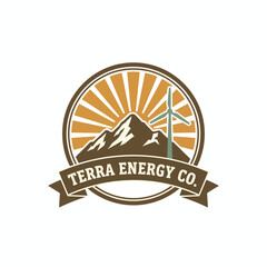 Terra Energy Co. Mountain Wind Turbine Logo