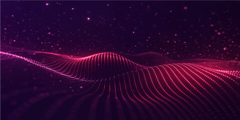 A magic pink and purple abstract background featuring a glowing star design with shiny waves and winter holiday light vectors for a bright Christmas wallpaper illustration