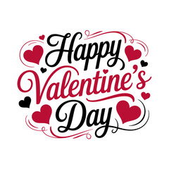 Happy valentine's day greeting card with hearts