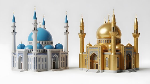 Miniature models of iconic mosques