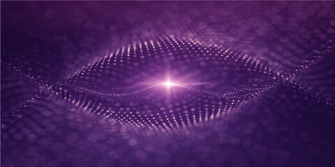 Abstract blue and purple background with rays creates a futuristic digital wallpaper featuring a glowing star pattern and motion texture in a high-tech fractal tunnel design