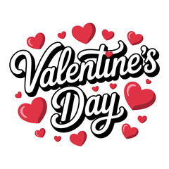 Valentine's day greeting with red hearts