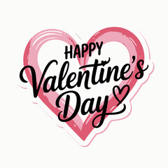 Happy valentine's day greeting with pink heart