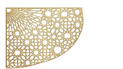 Intricate golden lattice design