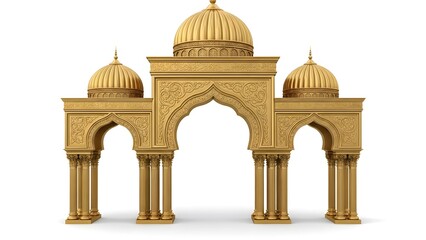 Intricate islamic architecture with golden domes