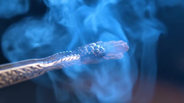 Extreme Macro Burn What Happens When Oud Resin Melts and Smokes Blue