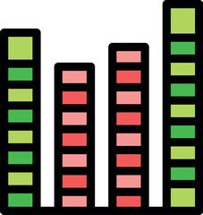 Obraz premium Bar graph icon representing growth, progress, and positive business trends
