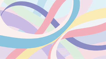 Graceful, flowing pastel colored ribbons intertwine beautifully to form an elegant abstract background.