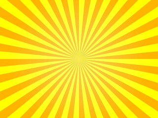 Obraz premium Abstract yellow ray and sunburst vector illustration design with bright sunlight beams, glowing radiant burst background for summer, holiday and celebration art