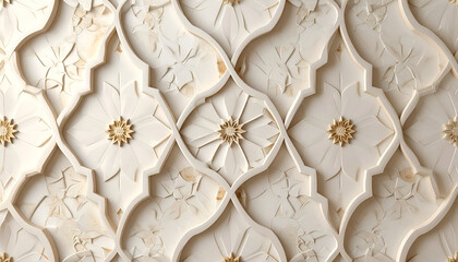 Intricate Floral Pattern Tile Wall Texture