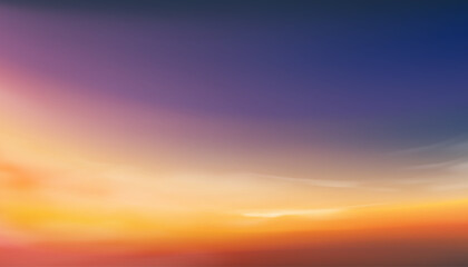 Sunset Sky,Cloud Background,Sunrise by Beach with Orange,Pink,Blue.Nature Landscape Dramatic Golden Hour with twilight Sky in Evening after Sun Dawn,Vector Horizon Banner Sunlight in Autumn,Winter