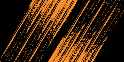 orange black brush Car sticker wrap pattern banner abstract sporty lines black orange color combination grunge brush pattern racing motorsport design, Eps 10, Modern.