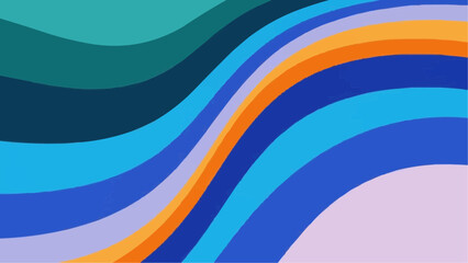A serene abstract background features smoothly flowing, parallel wavy stripes in a harmonious color palette.