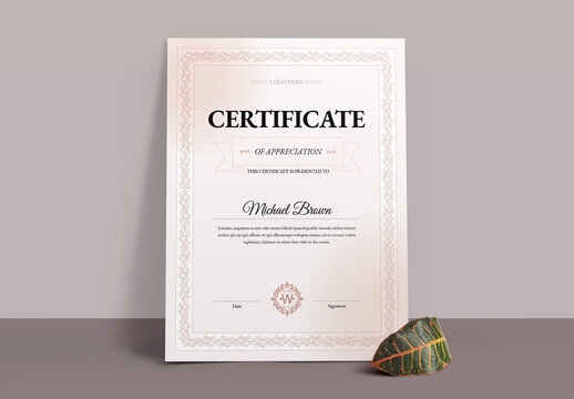 Certificate of Achievement Layout