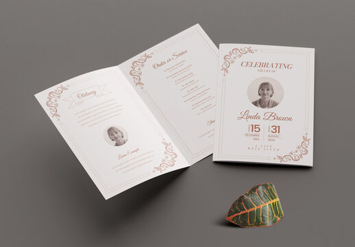 Funeral Program Memorial Service Obituary Template