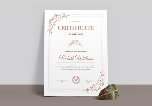 Simple Certificate of Achievement Layout