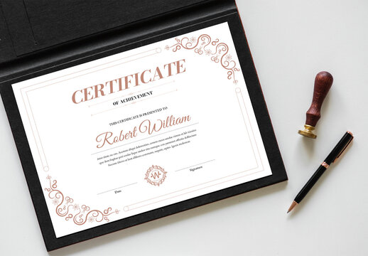 Simple Certificate of Achievement Landscape Layout