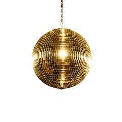Fototapeta premium Shiny Gold Mirror Disco Ball Reflecting Light