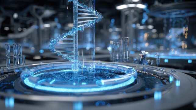Futuristic Laboratory Testing and Biotechnology Concept. - Powered by Adobe