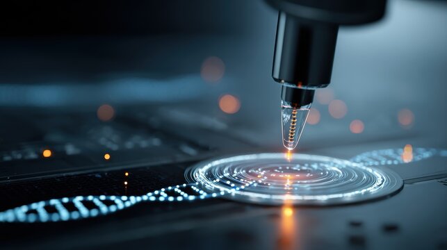 Futuristic Laboratory Testing and Biotechnology Concept.