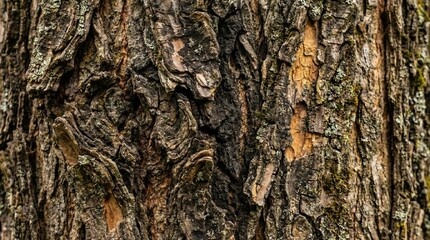 Macro shot of tree bark, high-detail organic wooden texture