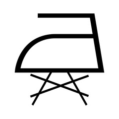 Iron with crossed out steam marks. Do not steam. Iron only on a dry setting without steam. Information on the garment label. Warning sign. Clothing marking.
