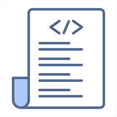 Script Blue Icon Vector Illustration