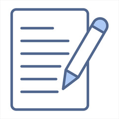 Writing Blue Icon Vector Illustration