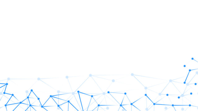 Digital Blue Network Nodes Connected by Lines on Transparent Background, Abstract Technology Vector Illustration