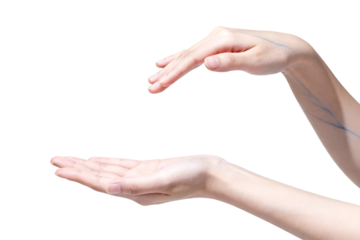 Two Graceful Hands Reaching and Cupping in Dramatic Low-Key Lighting