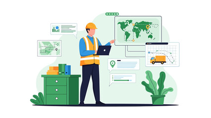 Engineer working on logistics and global supply chain management.