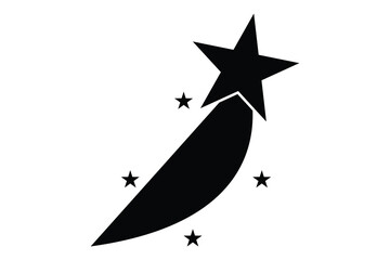 Shooting Star icon, Falling Star Icon and sparkle star icon, vector illustration of a star