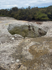 Mahanga Rua, collapsed  crater in Waiotapu Scenic Reserve, near Rotorua, New Zealand