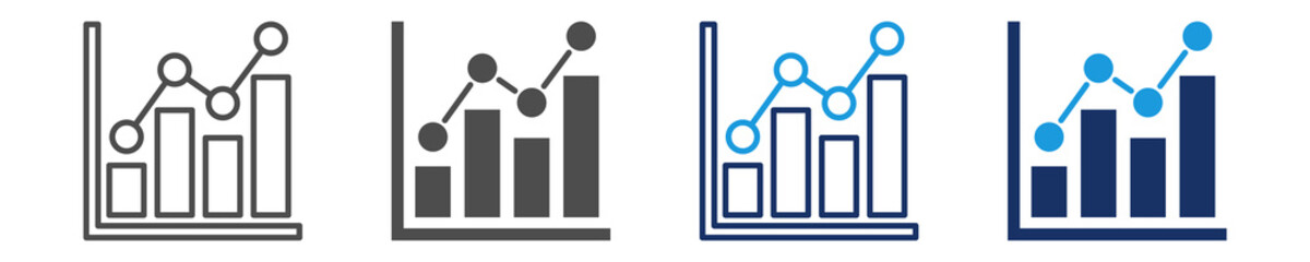 bar chart icon set multiple style