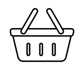 Outline of a shopping basket, symbolizing retail and consumerism.