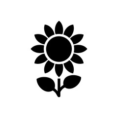 Sunflower icon on White Background Vector Art Illustration on white background.