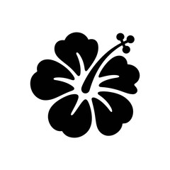 Hibiscus icon on White Background Vector Art Illustration on white background.	